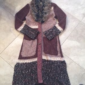 Patchwork duster Anthropologie angel of the north